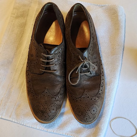 Tod\'s, Men\'s Oxford Brogue Suede Leather Dress Shoes, Brown Color, Size 10 main image 8